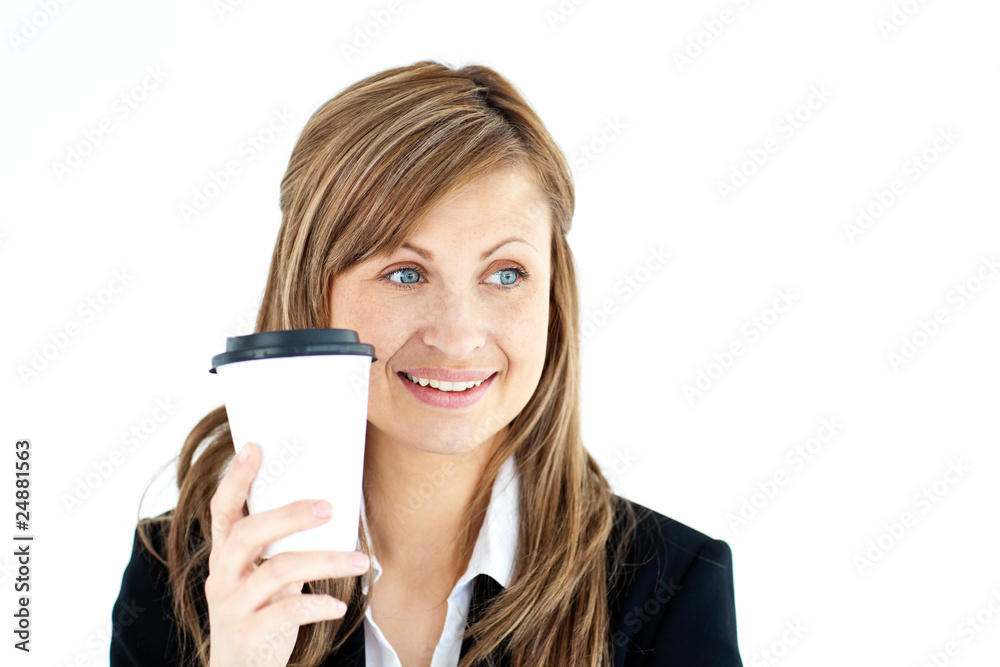 Portrait of a pretty businesswoman holding a coffee Portrait of a pretty businesswoman holding a coffee
