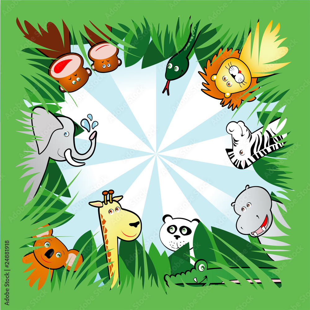 Fototapeta premium Jungle square background