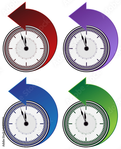 Backwards Clock Arrow Set