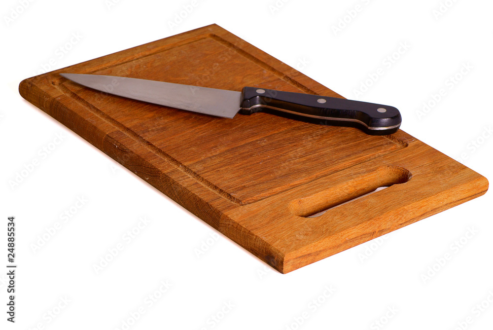 Knife on a chopping board Knife on a chopping board