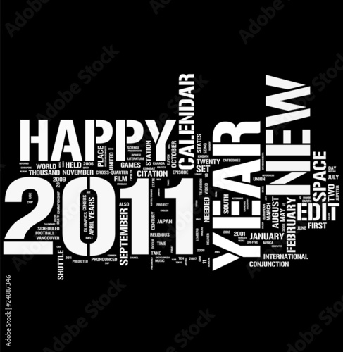 2011 Happy New Year word collage