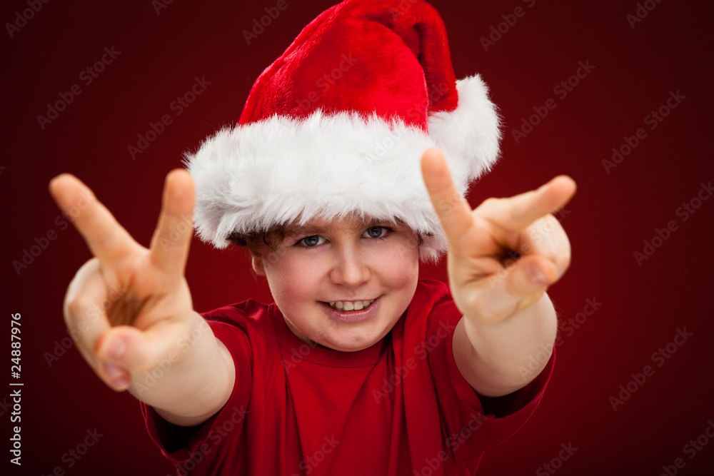 Boy with Santa's Hat Boy with Santa's Hat