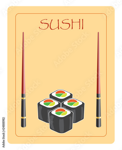 Vector menu for sushi and rolls