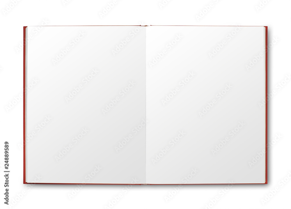 Obraz premium Open red book with blank pages. isolated