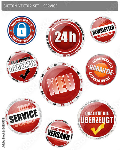Button Vector Set - Service