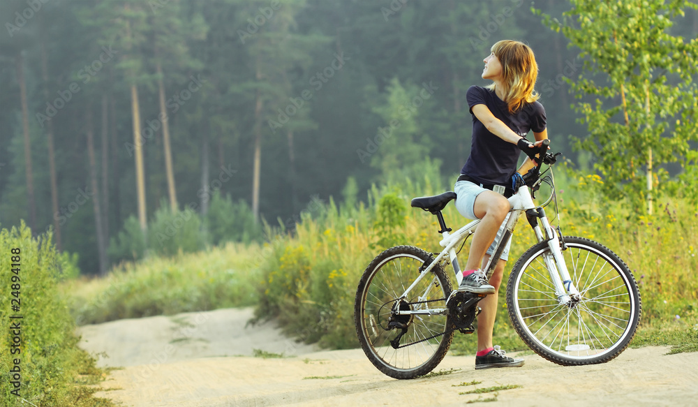 Woman on bike