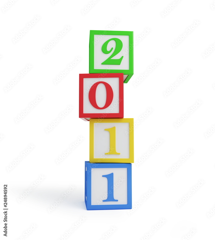alphabet blocks new year's 2011 isolated on a white background alphabet blocks new year's 2011 isolated on a white background