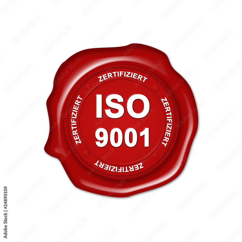 iso 9001, stempel plakette, wachs, isoliert iso 9001, stempel plakette, wachs, isoliert
