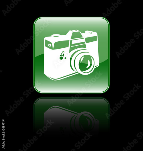 Glossy Camera Sign Icon