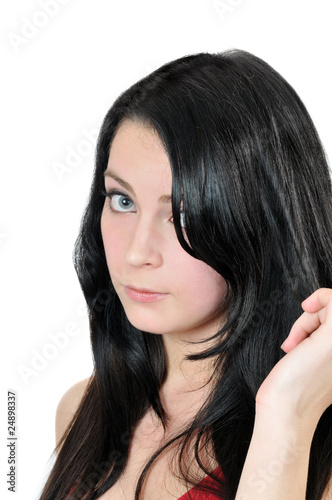 Portrait of young beautiful brunette