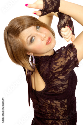 Stylish beautiful posing girl