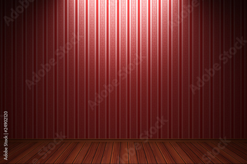 empty room with red striped wall