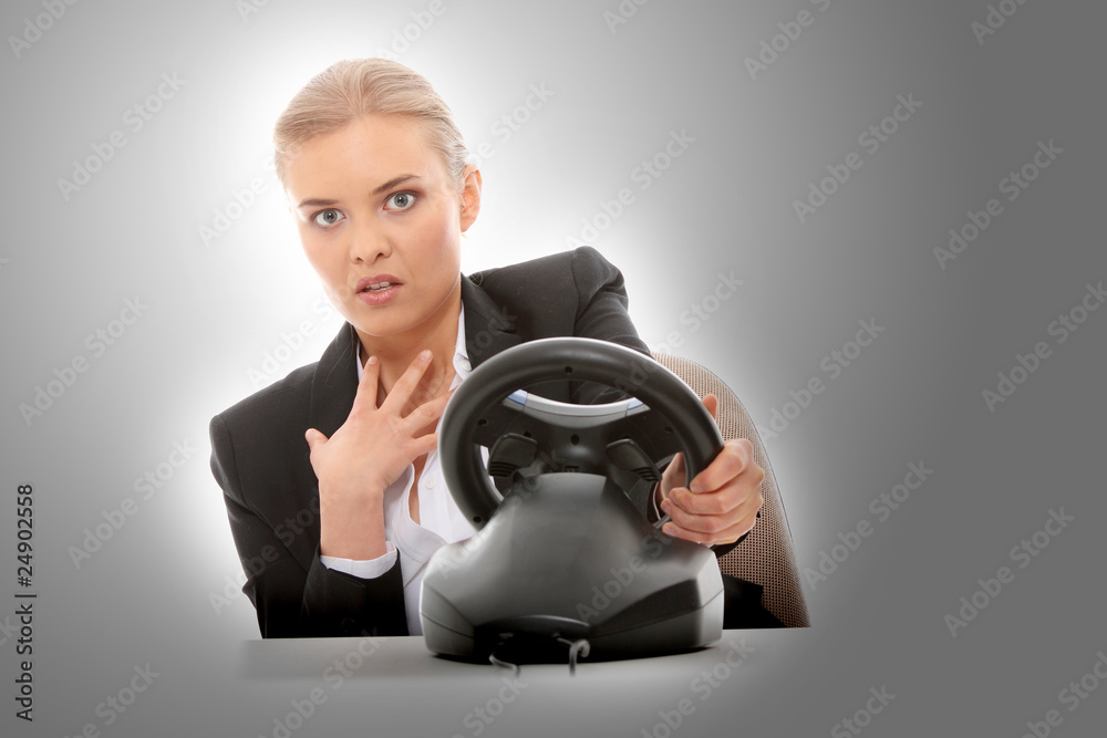 Young caucasian business woman