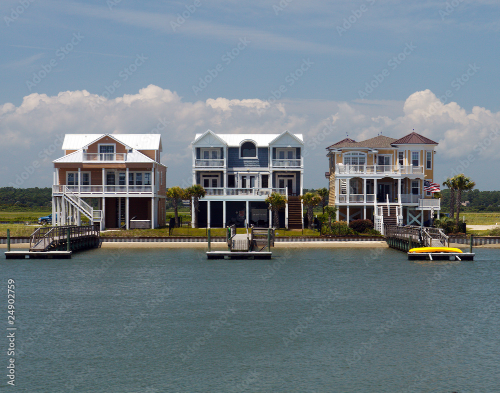 Obraz premium Three beach houses