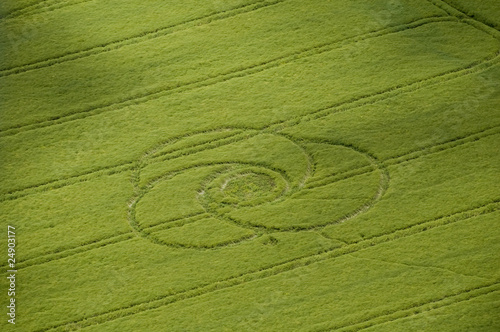 Crop circle vu d'avion photo