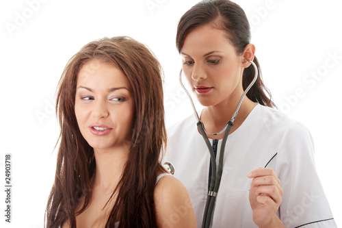 Female doctor with patient