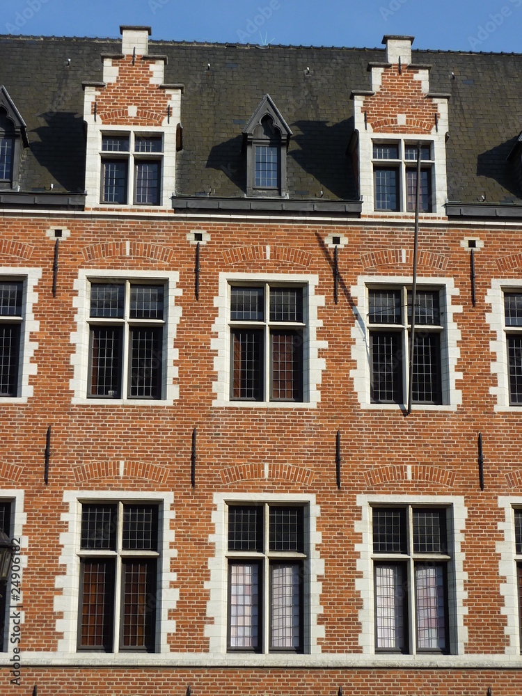 Traditional Flemish brick house in Brussels