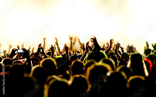 Jubelnde Menschenmenge auf Rock-Konzert