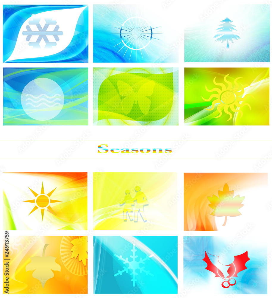 Obraz premium seasons ilustration