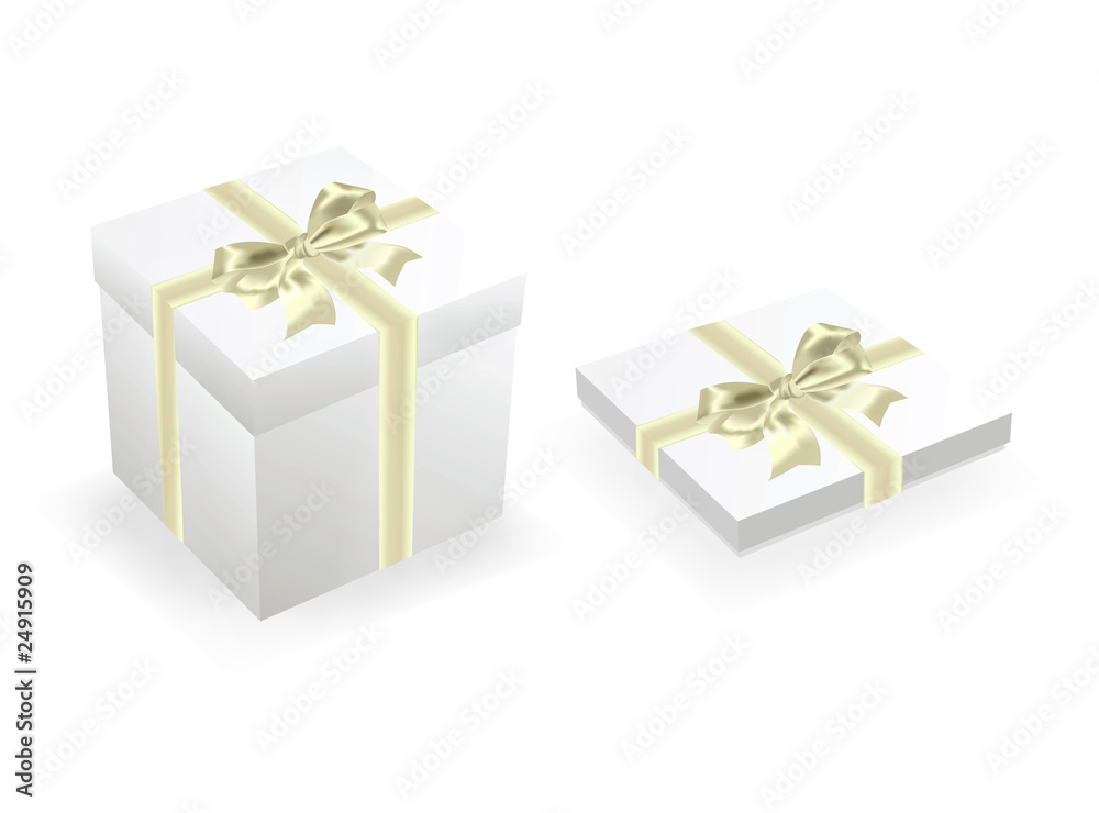 Obraz premium Two celebratory boxes with bows