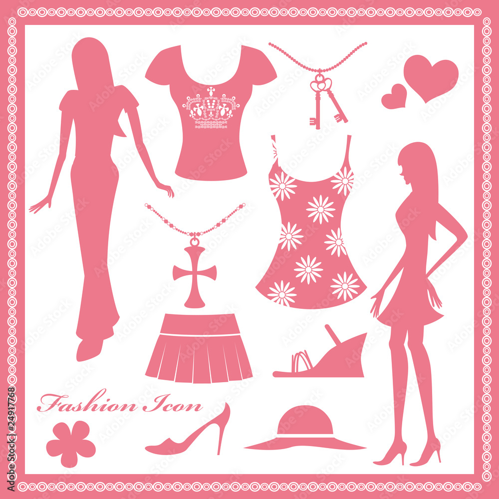 Women's Fashion icons Set Women's Fashion icons Set