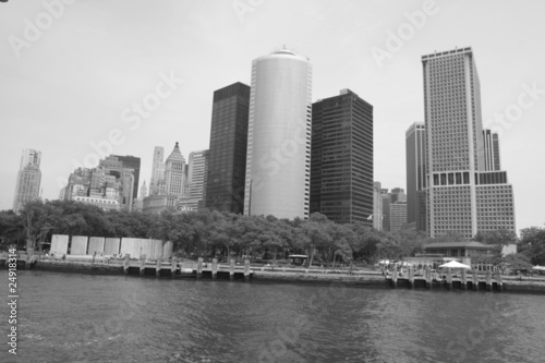 NY Skyline from Hudson River B&W