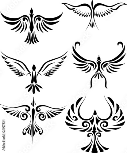 Bird tribal tattoo