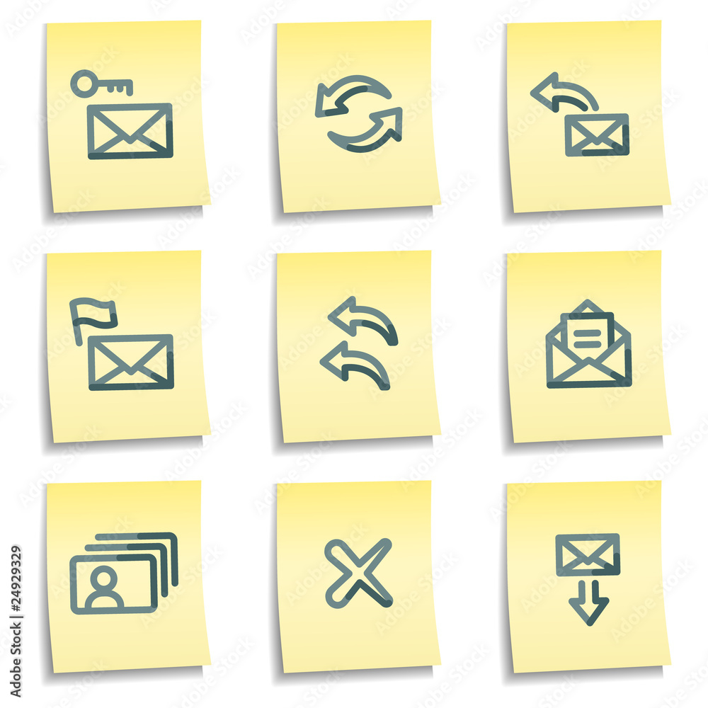 E-mail icons set 1, yellow notes series E-mail icons set 1, yellow notes series