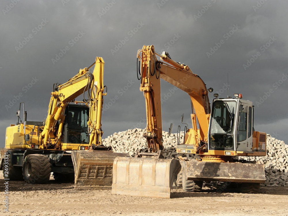 Fototapeta premium yellow sand digger