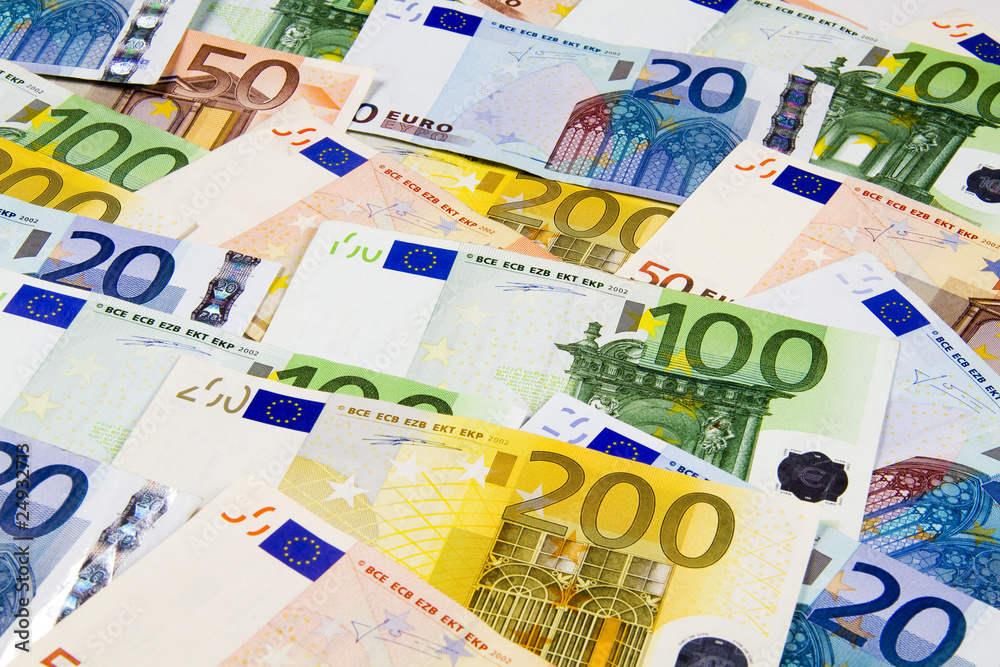 Euro banknotes isolated on a white background. Euro banknotes isolated on a white background.
