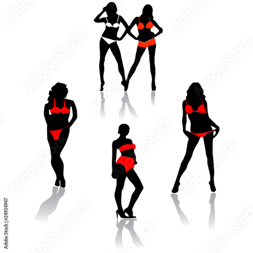 bikini models.Vector