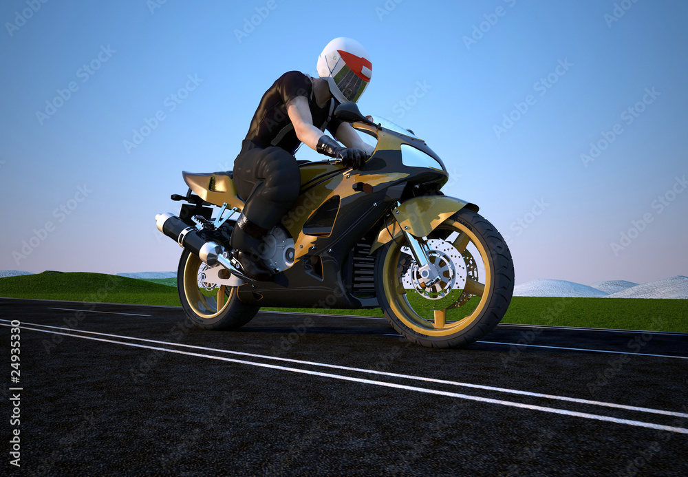 Obraz premium Motocyklista