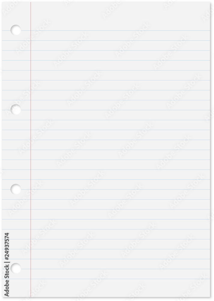 White blank paper sheet with lines Royalty Free Vector Image