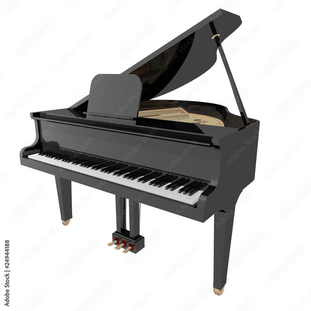 gand piano isolated on a White background gand piano isolated on a White background
