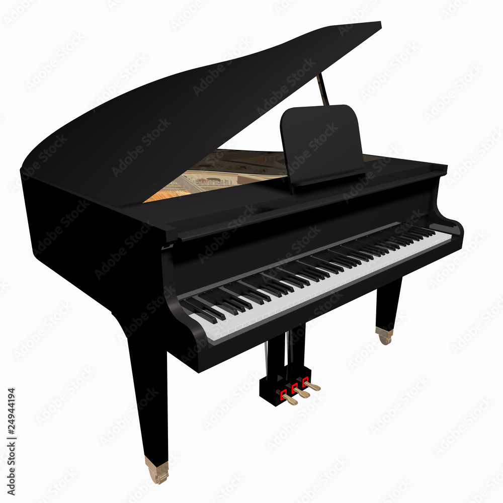 Grand-piano isolated on a white background Grand-piano isolated on a white background