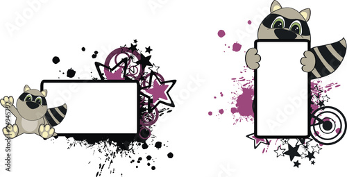 raccoon cartoon copyspace