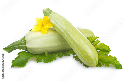 Εκτύπωση καμβά ripe marrow vegetable with leaf isolated