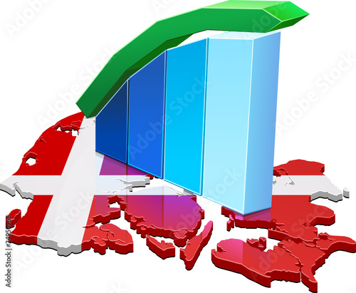 Statistiques du Danemark à la hausse (détouré)