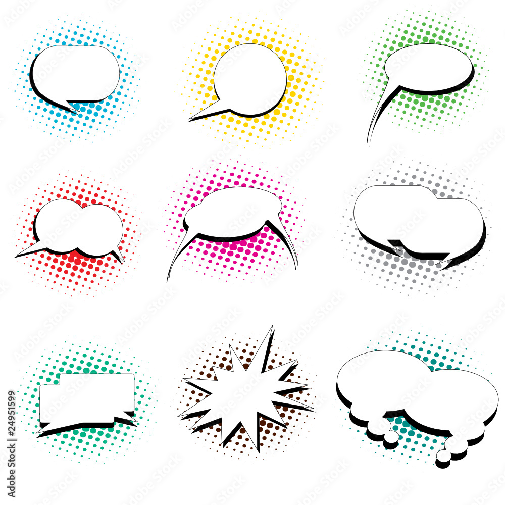 pop art style speech bubbles