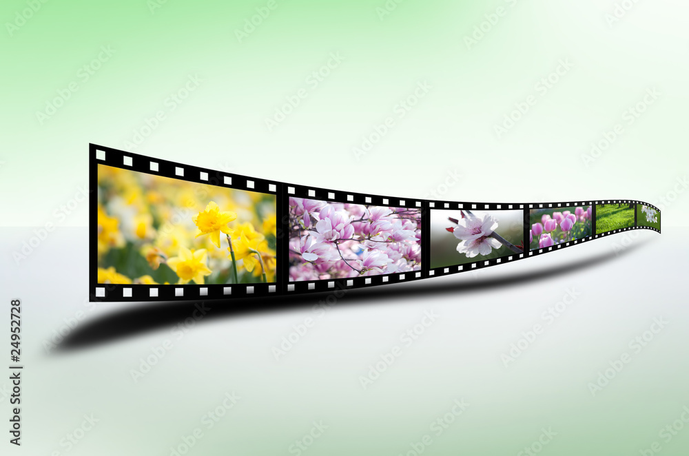 film strip with nature pictures