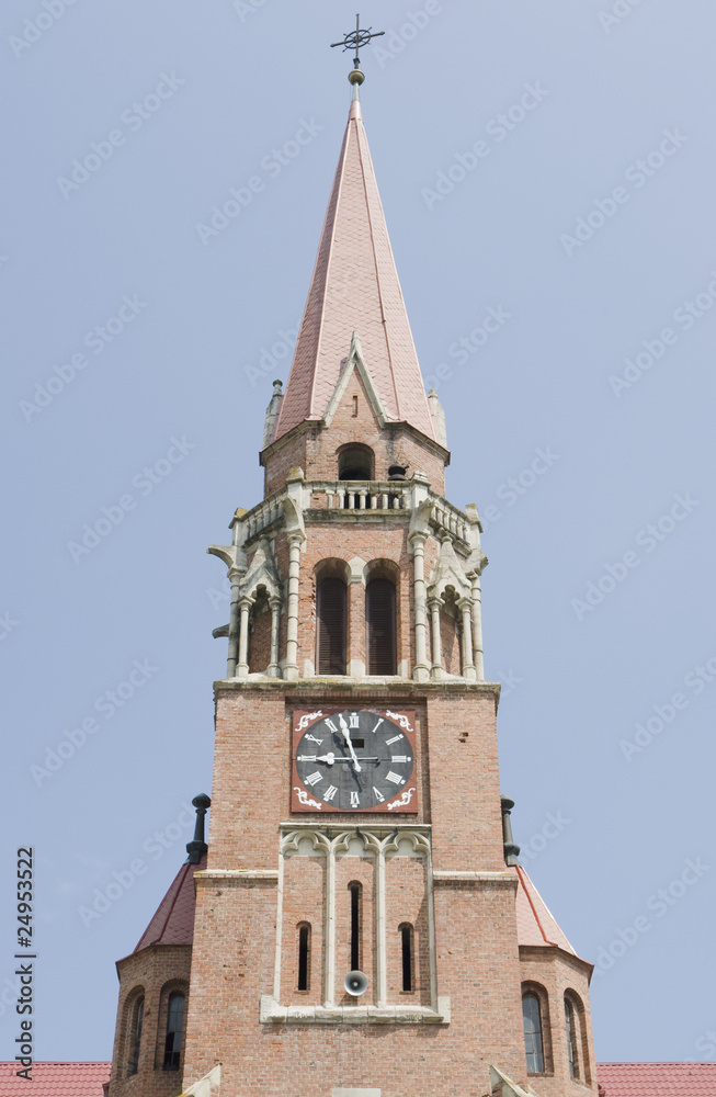 catholic church belfry in Cacica, Romania