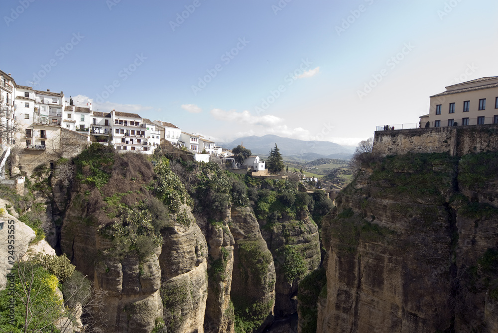 A Cliff at ronda separating the village. A Cliff at ronda separating the village.