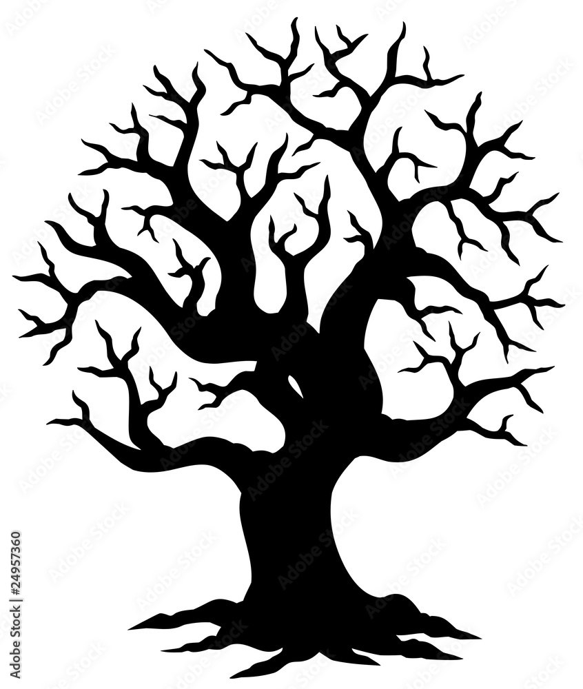 Hollow tree silhouette