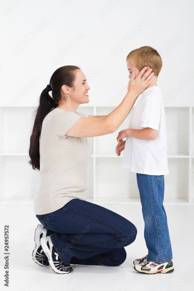 loving mother with young son loving mother with young son