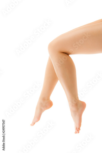 Beautiful legs isolated on a white background