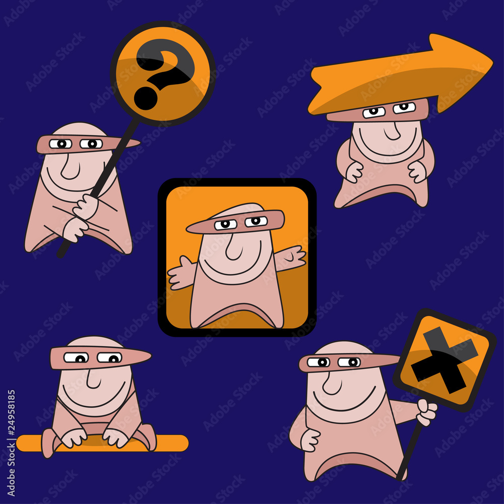 Fototapeta premium Vector collection of Cheerful little men