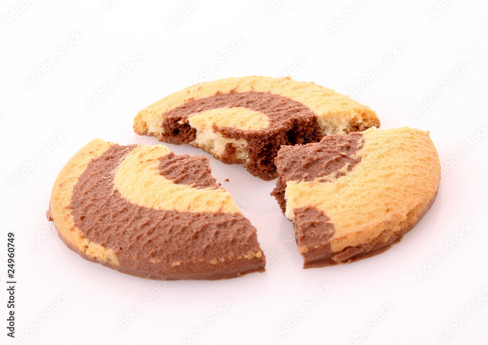 broken Chocolate cookie closeup broken Chocolate cookie closeup