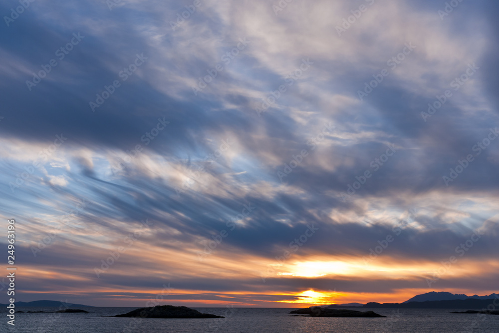 Sunset, Skye, Point of Sleat, Cirrus clouds