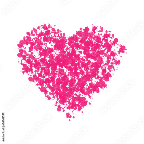 Pink Heart Ink Splatter