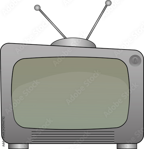 Old TV isolated on white
